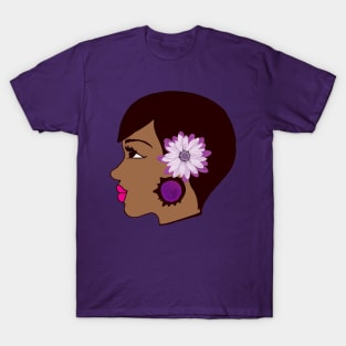 Black Queen Flower Women Summer Apparel T-Shirt